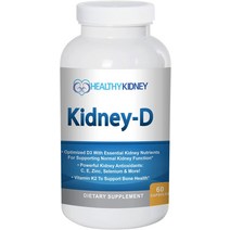 Kidney-D 신장 보충제. 신장 지원을 위해 최적화된 비타민 D. 신장 건강 등을 위해 설계된 비타민 D3 및 7, 한개옵션1, 한개옵션0