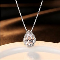 모이사나이트 목걸이 다이아몬드 대체석 팬던트 water drop 3ct lab 펜던트