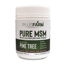 PLUSFARM 플러스팜 PURE MSM 파우더 가루 분말 뉴질랜드 엠에스엠 천연 식이유황 소나무추출 300g, 1개