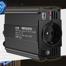 자동차 인버터 캠핑 자동차 전원 변환기 인버터 어댑터 충전기 12V 600W USB 과부하 과전압 보호, 한개옵션0