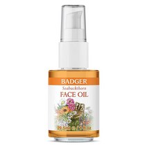 뱃저 Badger - 페이스 오일 아르간 인증된 유기농 아르간 유기농 모이스처라이징 페이셜 천연 28.3g(1온스) 유리병 251856, Seabuckthorn