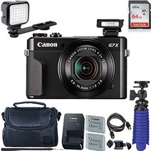 캐논 canon powershot g7 x mark ii 디지털 카메라 64gb 카드 + led 컴팩트 카메라 라이트 + 프리미엄 카메라 케이스 + 배터리 2 개 +