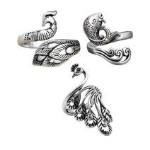 GHSHOP 더 빠른 뜨개질 추수 감사절 선물을 위해 조정 가능한 뜨개질 루프 링, 17mm 조정 가능, 은, 은