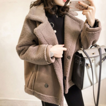 오너클랜 패션 멋쟁이 여성 양털 뽀글이 무스탕 자켓 점퍼