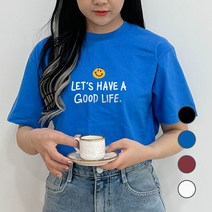 험블스튜디오 스마일 여름코디 레터링티 루즈핏 여성반팔티