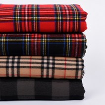 기모 북유럽 스코틀랜드 타탄 체크 무릎 항공 담요 원단 미싱 수예 천 아크릴