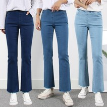 엠아이유 여성용 스판 데님 부츠컷 청바지 허리밴딩 ~3XL 빅사이즈여성의류 여성 밴딩팬츠 키작녀 바지 키큰녀 셀프컷팅
