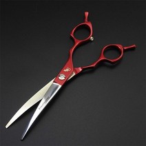 전문 일본 440C 6.5 인치 강아지 가위 애완견 손질 강아지 가위 헤어 곡선 가위 반려동물 강아지 미용 가위 미용가위 미용가위, 가방 없음, 빨간