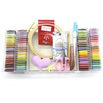 홈데코 프랑스자수 기초 패키지 96색 (면사+울사+베리에이션사+부자재), 96패키지