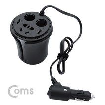 차량용 멀티 시가잭 인버터 120W USB 2P 검정 WK362