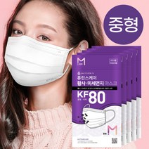 국산 덴탈 마스크 KF80 황사 미세먼지 학교 퓨린스케이, KF80 11-1M_중형_흰색_50매입_지퍼팩