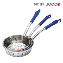 주방1번가 주코(JOOCO) 로터스 타공 건지기 스텐건지기 거름망 뜰채 채망, 대 / 230x60x495mm