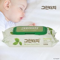 그린터치 대용량 물티슈 100매 1팩 캡형 물티슈, 01.그린터치물티슈100매(캡형)