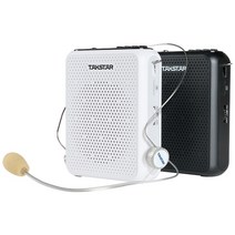 메가폰 takstar e300 10w 휴대용 음성 증폭기 유선 마이크 fm 라디오 aux 오디오 녹음 블루투스 스피커 교사 강사, 마이크가 있는 검정색 1개