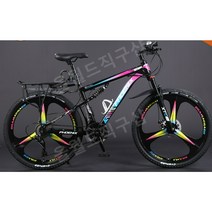 입문용 MTB 자전거 도시형 산악 엠티비 앞뒷 쇼바 24인치, 24 속도, E
