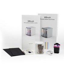 메모프린터 미니 포토 라벨 스티커 프린터 휴대용 kongten mbrush 컬러 모바일 컬러 미니 잉크젯 와이파이 맞춤형 코드 안드로이드 무선 핸드헬드 기프트 카드 로고, 1개의 잉크가 있는 프린터