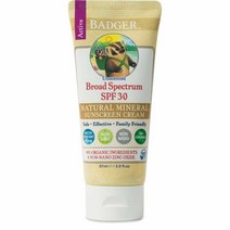 뱃져 Badger 네츄럴 미네랄 엑티브 썬크림 썬블록 무향 SPF30 (87ml), 1개