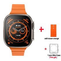 2Pcs/3Pcs/4Pcs ZD8 울트라 맥스 스마트 워치 2.08 "망막 스크린 시리즈 8 49mm 티타늄 합금 NFC ECG, 15 add ocean Orange_03 4 PCS