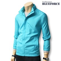 블루포스 남여공용 덴핏 바람막이 점퍼 베이직핏 남자 후드 집업 등산 재킷 커플룩