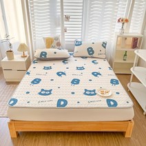 Blossom Bliss 누빔 미끄럼 방지 매트리스 패드세트 여름침구, 고양이 베이비