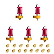 5 PC를 3D 프린터 압출기 핫 종료 15 Pieces0.4MM MK8 노즐은 CR10 CR10 CR10S 청산 3 프로 청산 3 청산 (5)에 적합, 하나, 레드 & 옐로우