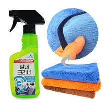 불스원 실내 크리너 스프레이 360ml 퍼니쳐 버핑 타월 대 자동차 용품 세차 관리, 불스실내크리너스프레이360ml+버핑타월블루대