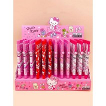 Sanrio 헬로키티 젤 펜 60 개 귀여운 Kt 고양이 중립 서명 쓰기 롤러 볼펜 학교 용품 문구 도매, 60pcs