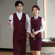 봄과 여름 전문 드레스 남성과 여성의 동일한 조끼 정장 KTV 카페 웨이터 작업복