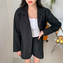 코지일이삼 코지 여자 미니멀코디 투버튼 테일러드 린넨 자켓 (8511536)