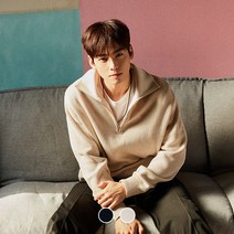 [지오다노]053519 남 코튼 목넥 하프 집업 스웨터01053519