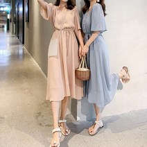팔뚝라인커버 쉬폰소재 러블리 상큼 플레어 원피스