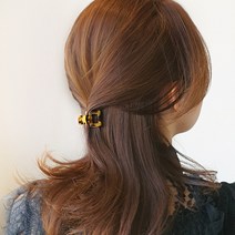 H-1076 프랑스 쁘띠 네모 포인트 집게핀 / 7컬러 미니 포인트 옆머리 반묶음머리 헤어핀 마블 패턴 데일리 어린이 성인 머리핀 삔