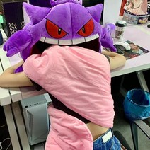 포켓몬스터 팬텀 커비 혀 담요 수면 베개 꿀잠 쿠션 봉제 인형