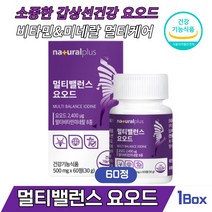 아이하트 멀티밸런스 아이오딘 요오드 갑상선건강 영양제 비타민비군 5종 아연 비타민D 셀렌 알약 정제 타블렛 식약처인증 건강기능식품, 60정 X 1개