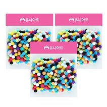 유니아트 퐁퐁 20mm, 혼합색상, 3개