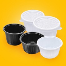 일회용 95파이 다용도 소스용기 1000세트 각종 소스 국물 반찬 200ml 300ml 소스컵, 검정, 소(200ml) 1000세트, 1000개, 1개