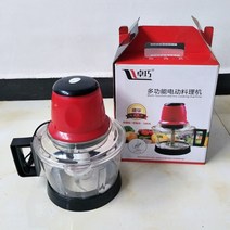 업소용 육절기 수동 고기절단기 다용도 뼈 슬라이서 3l 강력한 고기 분쇄기 향신료 마늘 야채 초퍼 전기 자동 다지기 기계 가정용 분쇄기 푸드 프로세서, 빨간색 220v, 우리를