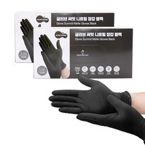글러브써밋 니트릴장갑 블랙, 2개, 대(L), 100매입