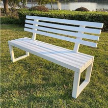 색깔있는 등받이 벤치 원목 흰색 캠핑장 노란색 공원 단철 정원 튼튼한, 04 화이트 120x40x85 등받이