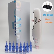 플라맥스 하이드라 더마 펜 물 메조테라피 마이크로 니들링 자동 마이크로 무선 메조건 페이셜 스킨 케, 02 US 10 cartridge