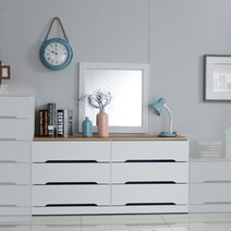 각시방가구 슬림2 1200 6단 서랍장, 화이트