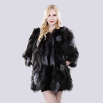 폭스퍼 롱패딩 경량 야상 새로운 겨울 여성 100 정품 리얼 실버 폭스 모피 코트 천연 따뜻한 소프트 폭스 모피 자켓 레이디 패션 리얼 폭스 모피 겉옷