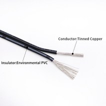 주석 도금 구리 전선 AWG 절연 PVC 연장 LED 스트립 케이블 UL2468 2 핀 16 18 20 22 24 26 28/30 게이지 5m 10m 20m, [03] 20m, [05] 22AWG, [01] Black White