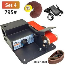 벨트사포 그라인더 샌딩 밴드 사포 페파 샌딩기 110v220v 다기능 미니 기계 diy 연마 연삭 기계 3 인치 자체 접착 디스크 + 10pcs, 세트 4-795 모터