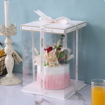 2단 케이크 투명 선물 포장 박스 상자 케이스 5개 1세트 미니 1호 2호 3호, G + 6인치 2단 22x22x24