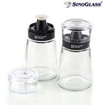시노글라스 미니오일병 소스병 2P세트 블랙, 160ml