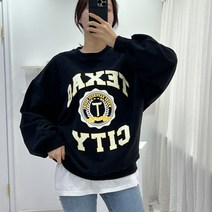 코디제이 여자 맨투맨 W텍사스시티맨투맨 크루넥 데일리룩 원마일룩 편한옷 캐주얼