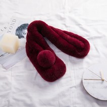 영진상사 렉스토끼털 목도리 천연모피 진짜털 방울 목도리 3줄 WJ017