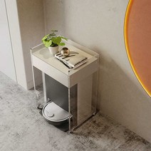 청소기 수납장 인테리어 아크릴 로봇청소기수납함, 05 )더블 드로우 화이트