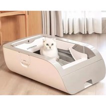 스마트 고양이 자동 화장실 향균 탈취 특대형 자동청소 센서, 일반 블루